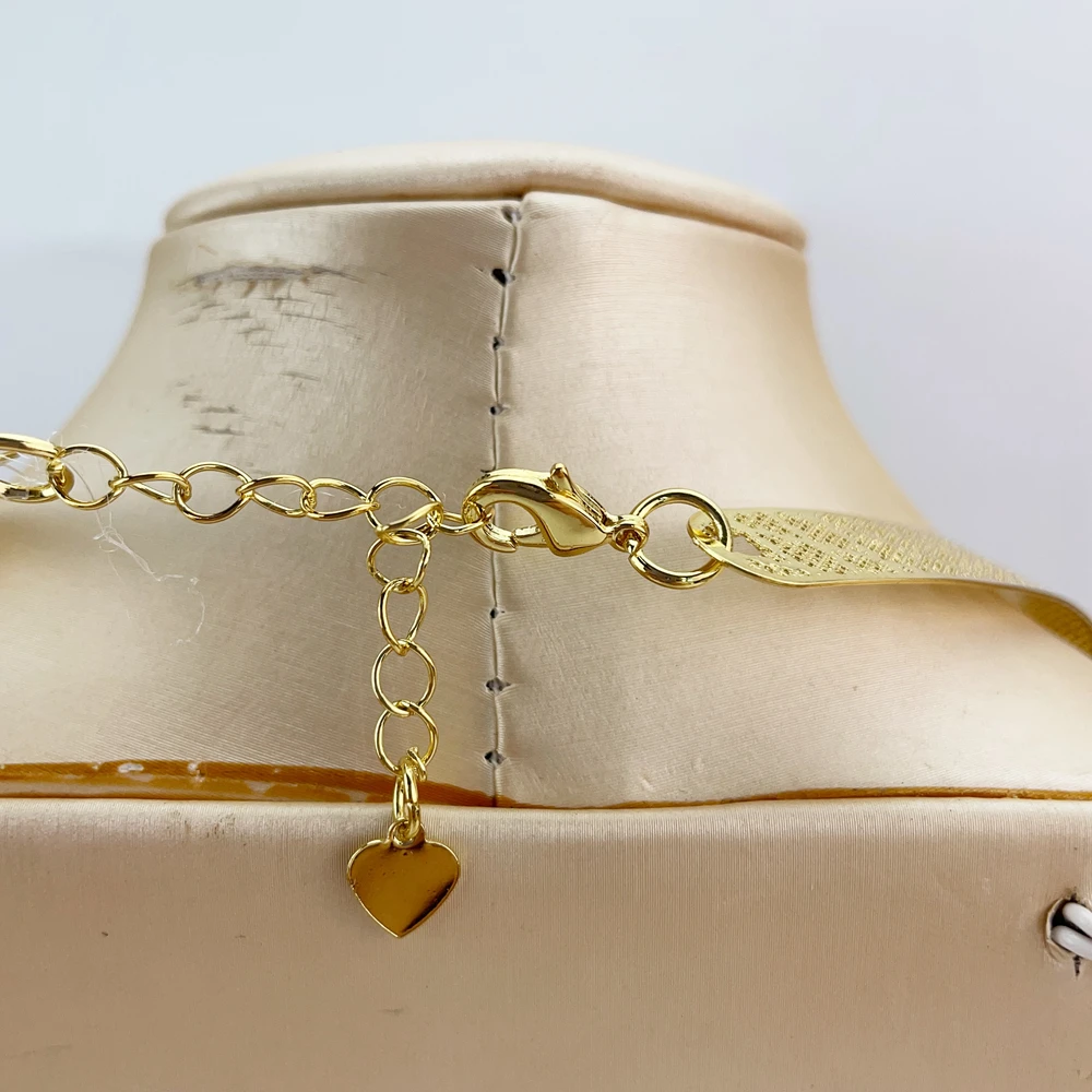 Quality Luxury African Bride Jewelry Set Brazilian Simple Style Light Weight Necklace For Women FHK20765