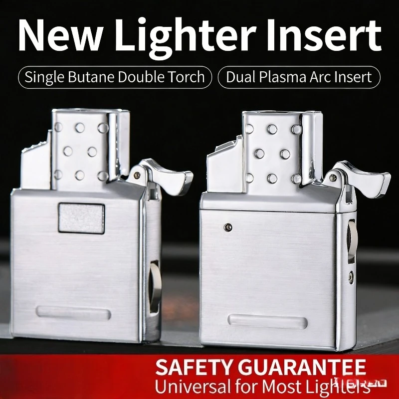

New Universal Butane & Arc Lighter Engine Windproof Double Jet Charging Blue Flame Inflatable Lighter Smoking Accessories