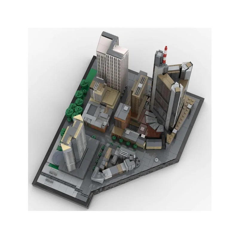 

MOC-194840 Городской небоскреб: модель уличной сцены из строительных блоков, 4057 деталей, MOC, подарок для мальчиков на день рождения и Новый год