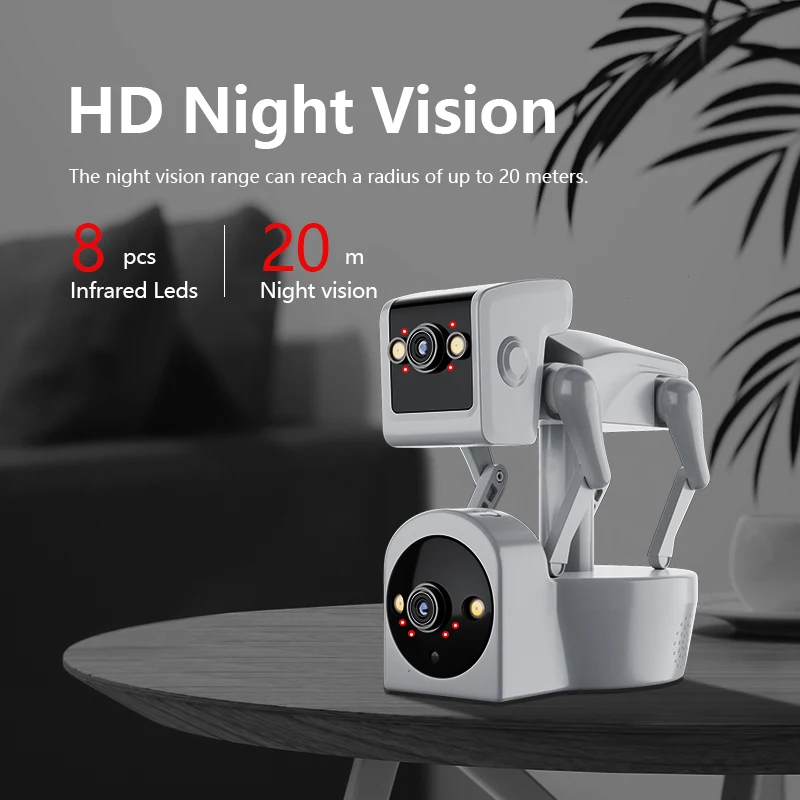 1080P 5G Dual Lens Robot Dog Camera 4MP Yoosee APP Robot Dog Camera Full Color PTZ IP Dome Camera Home Security CCTV Baby Monito