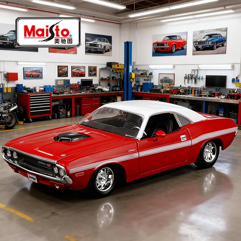 

Maisto 1:24 Dodge Challenger R/T Coupe 1970. Легкосплавный автомобиль. Литье под давлением и игрушечный транспорт. Модель автомобиля. Миниатюрная масштабная модель автомобиля для детей.