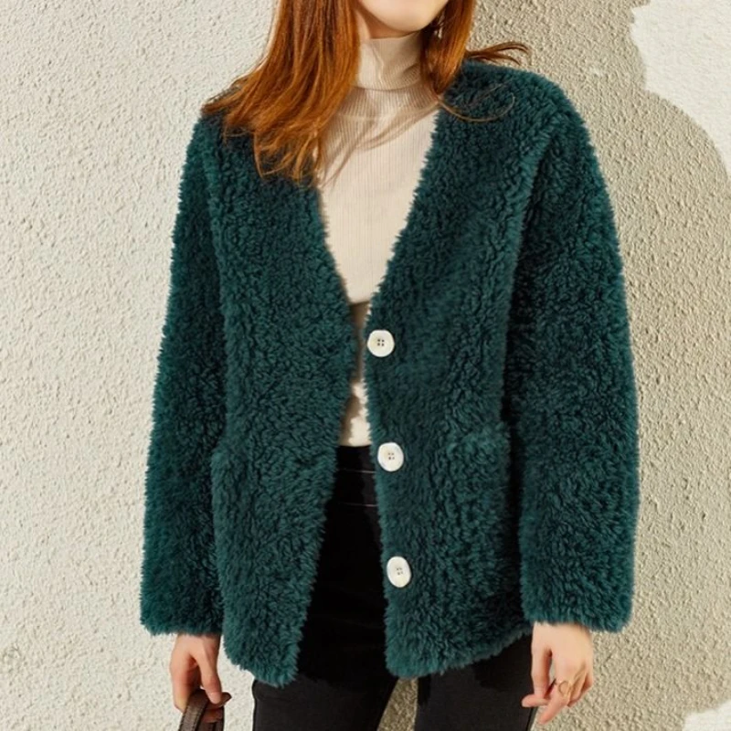 Cappotto di vera pelliccia da donna giacca invernale naturale giacche a maniche lunghe calde da strada in lana femminile G294