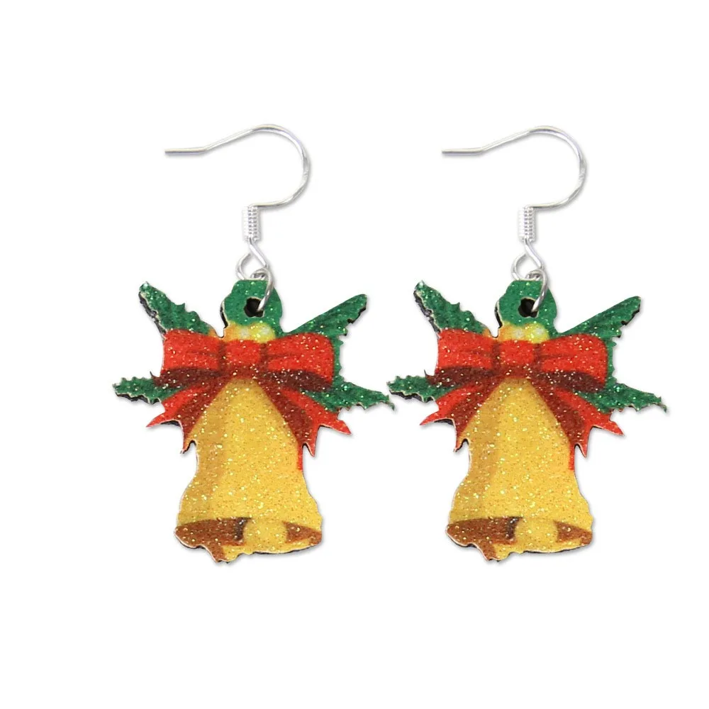 1Pair Fashion Christmas Tree Christmas Earring Snowman Handmade Sew Santa Claus Earrings Felt Shiny Xmas Eardrop Party