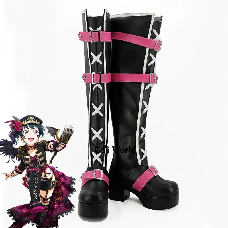 

Love Live Sunshine Aqours Punk Rock Awaken Tsushima Yoshiko Anime Customize Cosplay Shoes Boots