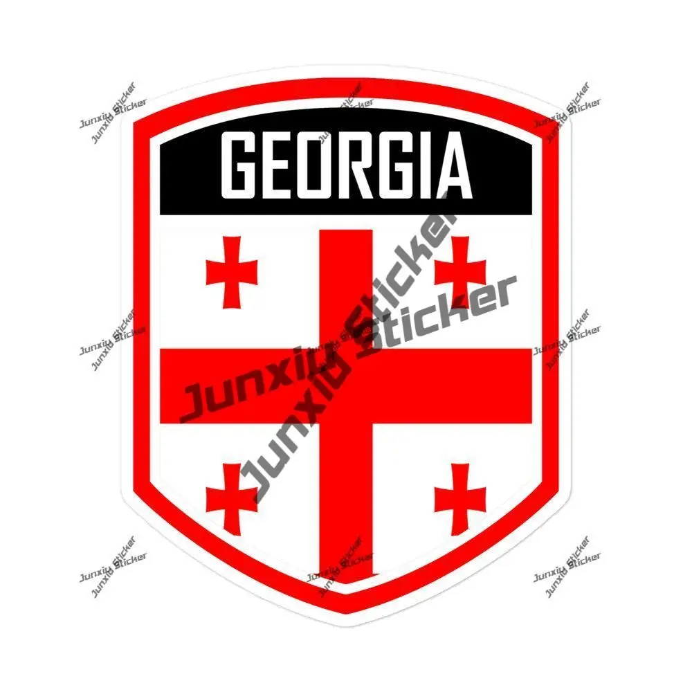 Georgia Decal Georgian Flag Emblem High Quality Viny Sticker Coat of Arms of Georgia Car Sticker Scratch-Proof UV Protected