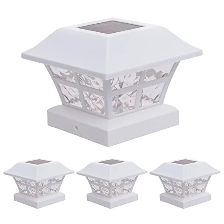 

Solar Post Cap Lights - 4x4 Post Caps and Outdoor Post Lights - Waterproof Solar Lights for Fence Posts - Solar Post Lights fit