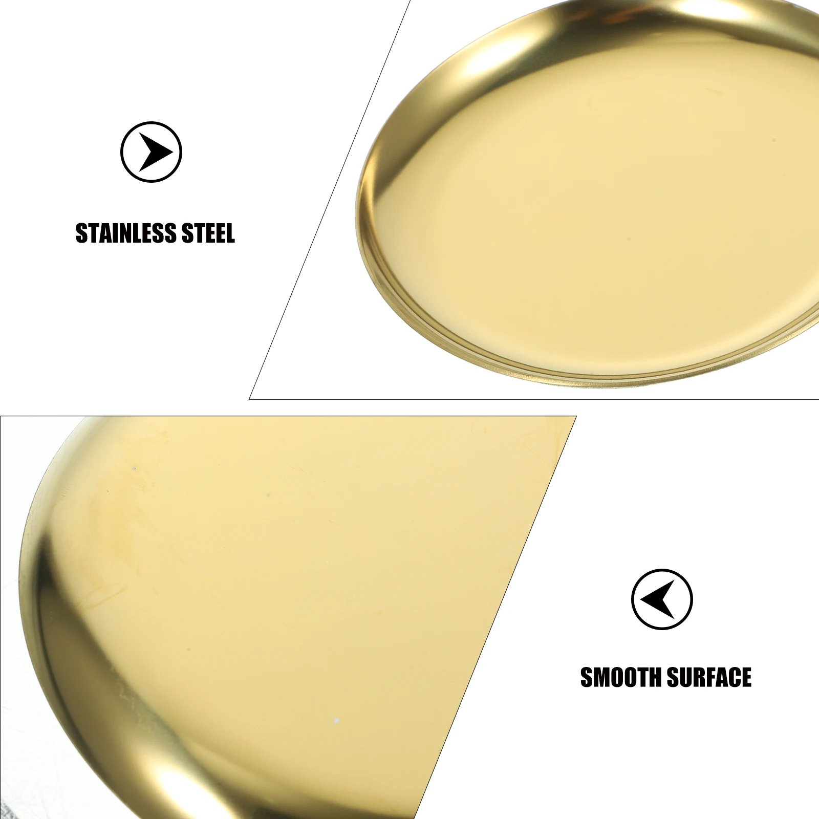 علبة مجوهرات معدنية مستديرة طبق من الفولاذ المقاوم للصدأ إكسسوارات على الطراز الشمالي حامل حلقة القرط منظم سطح المكتب لوحة حلية