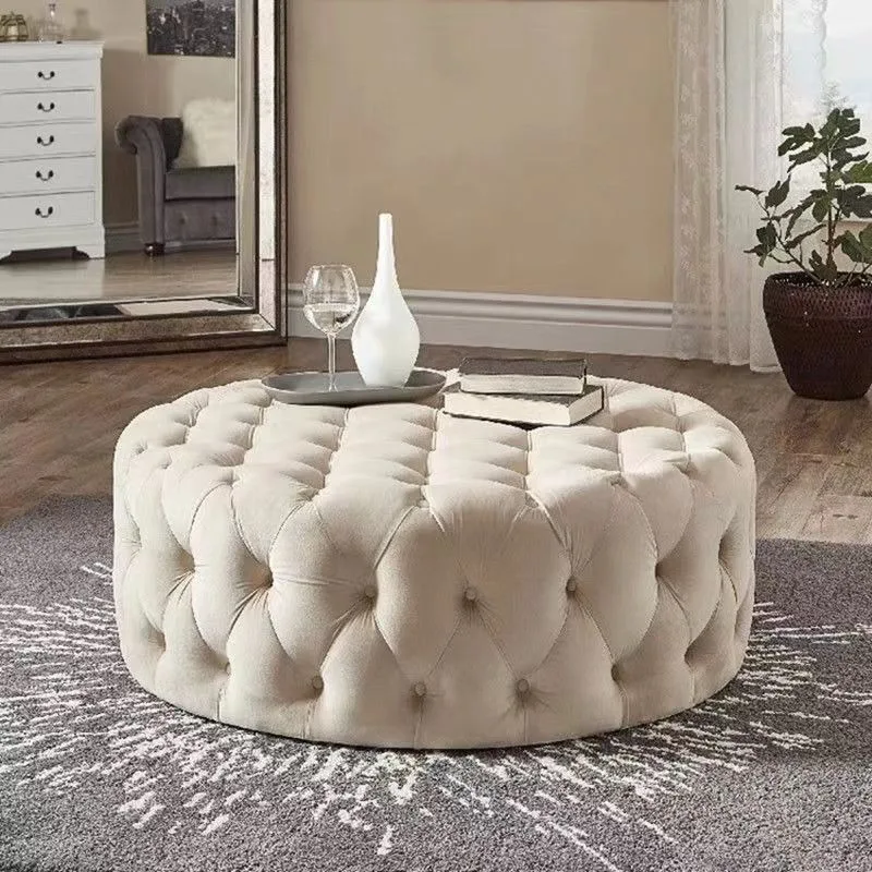 Internet celebrity pull button pedal bench light luxury round sofa ball