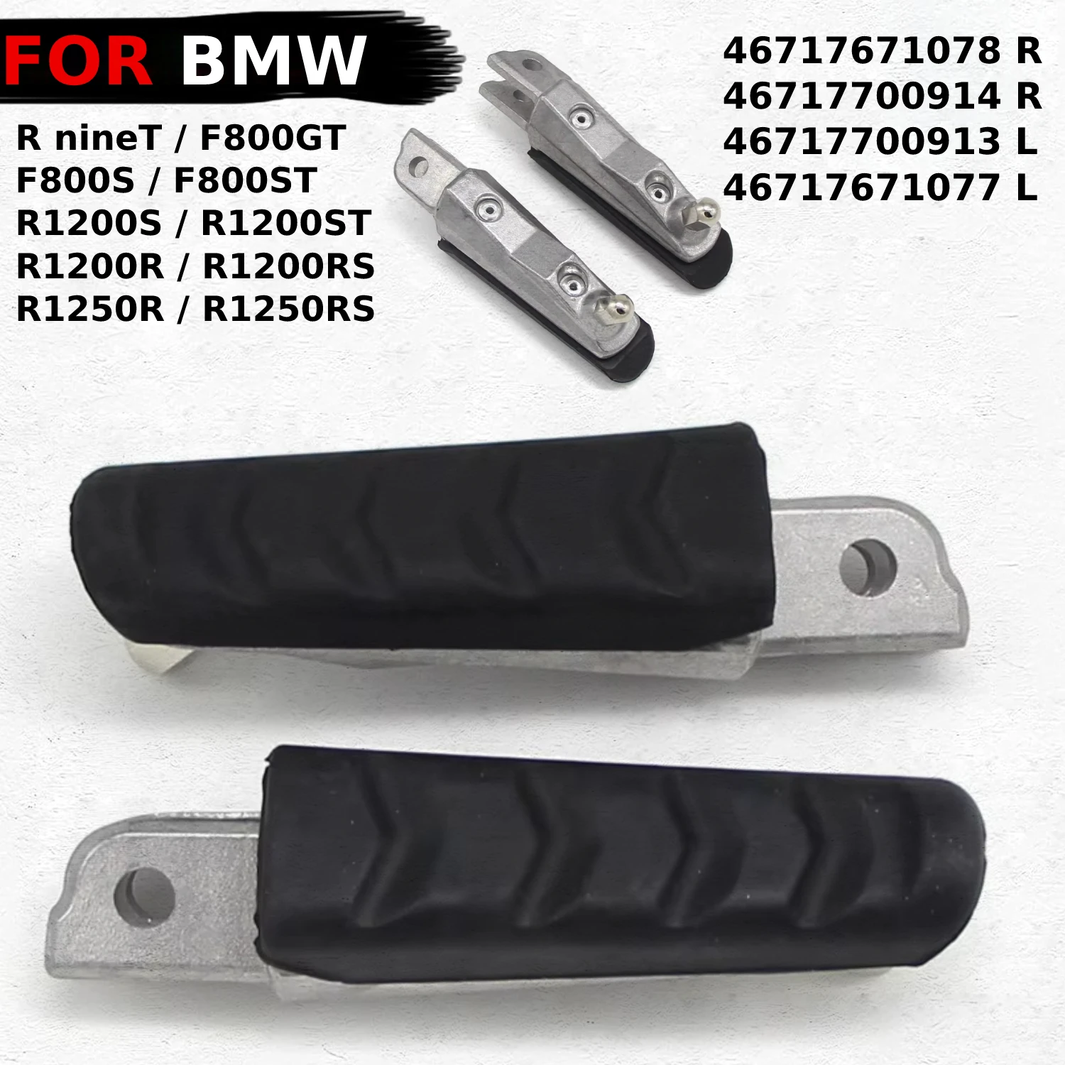

Motorcycle Front Footrests Foot Pegs For BMW R nineT R1250RS F800GT R1250R R1200RS F800S R1200R F800ST R1200S 46717671078 R