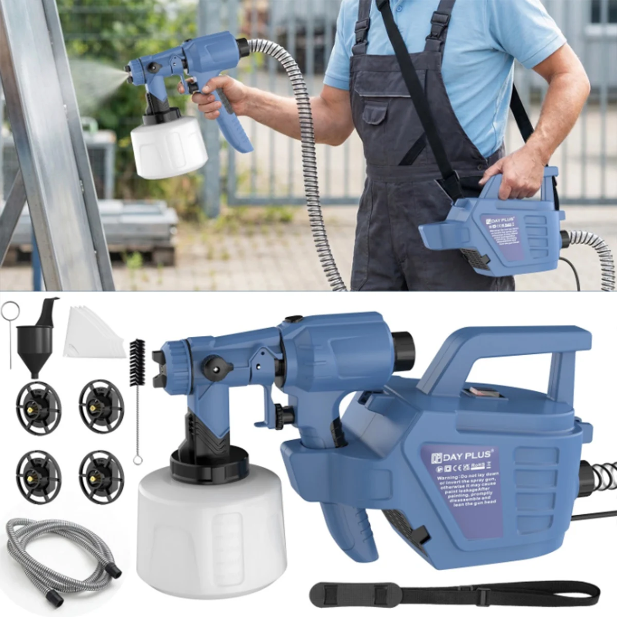 Handgehaltener Wand- und Zaun-Farbsprüher Elektrische Spritzpistole für Zaunfarbe Airless HVLP