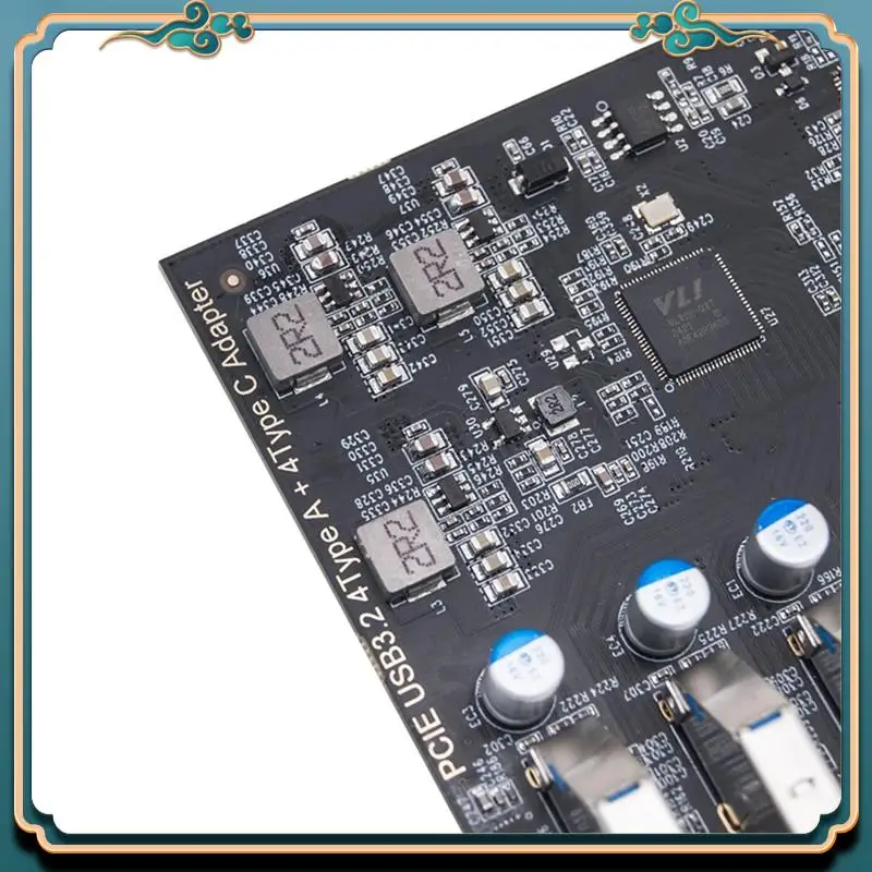 (Nuovo)-Scheda di espansione PCIE USB3.2 GEN2 da 10 Gbps PCI Express X4 a 4 porte TIPO A + 4 porte TIPO C Adattatore HUB USB per PC desktop