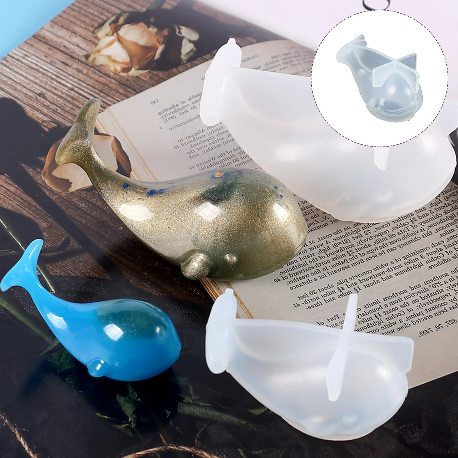 

1pc Silicone Whale Mold For Resin Craft Diy Handicraft Mold Desktop Decor Unique Gift Craft Making Mould Jewelry Making