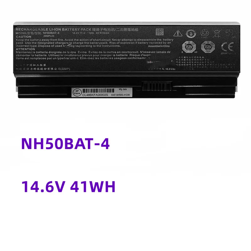 

14.6V 41WH NH50BAT-4 Battery for Clevo NH70RAQ NH55EDQ NH50RA NH55RCQ NH58RDQ NH70RHQ NH58RCQ For machenike T58 For Sager NP6875