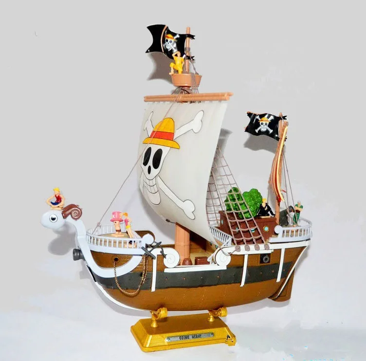 Anime One Piece Thousand Sunny Going Merry Boat Pvc Action Figure Collection Pirate Model Ship Partially assembled Toy Gifts