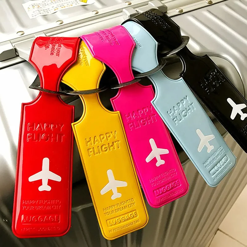 

Creative Luggage Tag Portable Solid Color Label Baggage Suitcase ID Address Holder Boarding Tags Travel Accessories