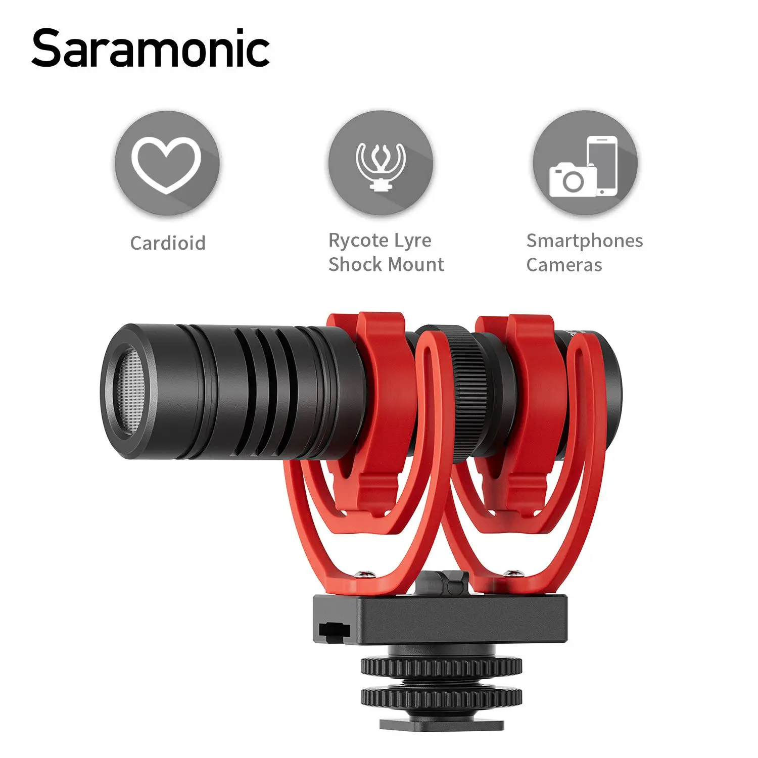 

Saramonic Vmic Mini II On-camera Shotgun Microphone for Mobile Phone Android iPhone DSLR Camera Live Streaming Youtube Recording