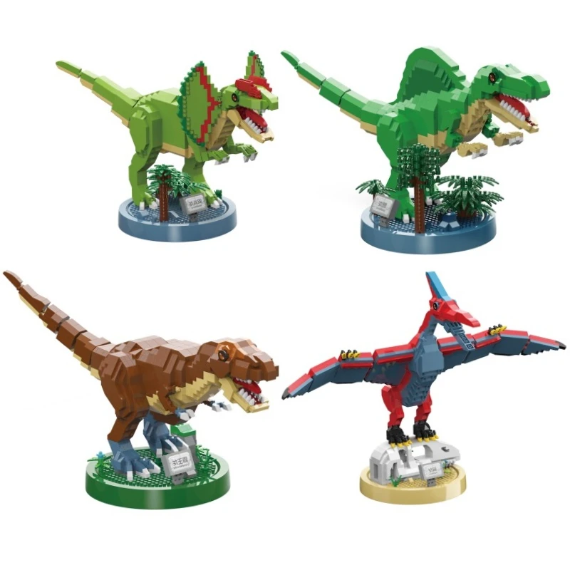 

MOYU Mini Blocks Dinosaur Building Bricks Tyrannosaurus Jurassic Park Triceratops Toys for Children Gift Boy Present