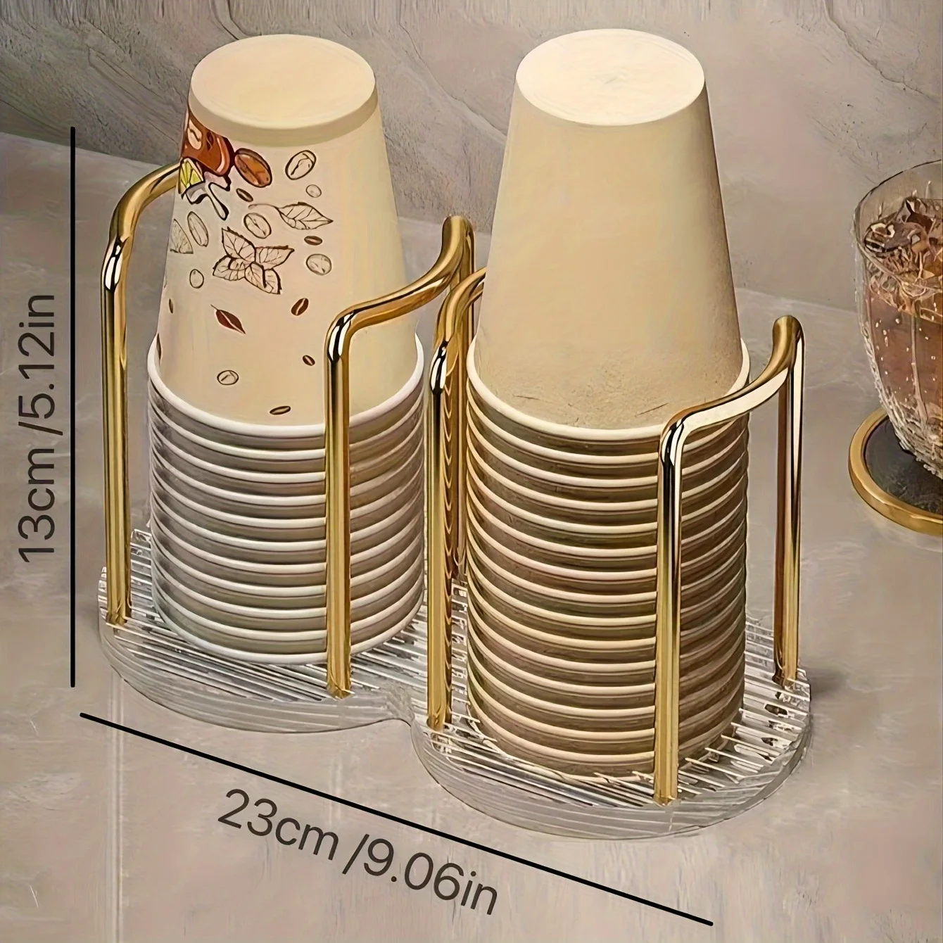 Wall Mount Disposable Cup Holder Luxury Cup Dispenser Rack Mug Display Stand Home Storage Organizer for Water Tea Cups image 4