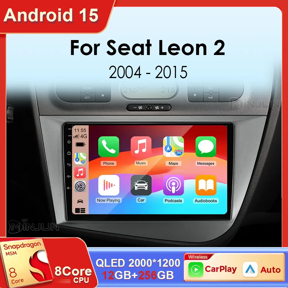 

Android 15 Qualcomm Car Radio Multimedia Video Player Carplay For Seat Leon 2 MK2 Altea XL 2004 - 2015 GPS Navigation Stereo