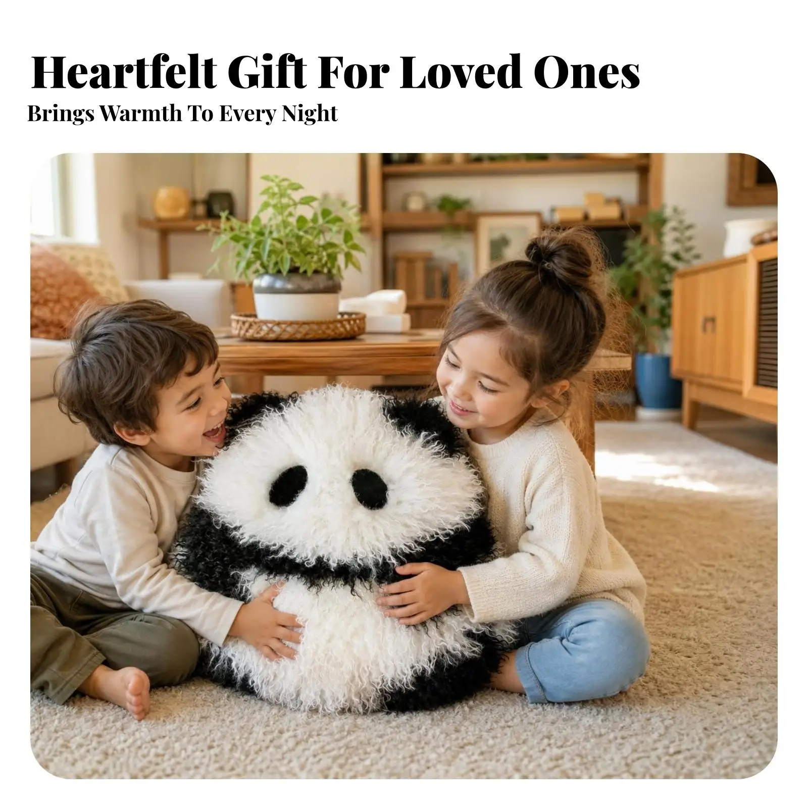Panda Cushiony Pillow Black and White Soft Toy Safe Material for Back Support