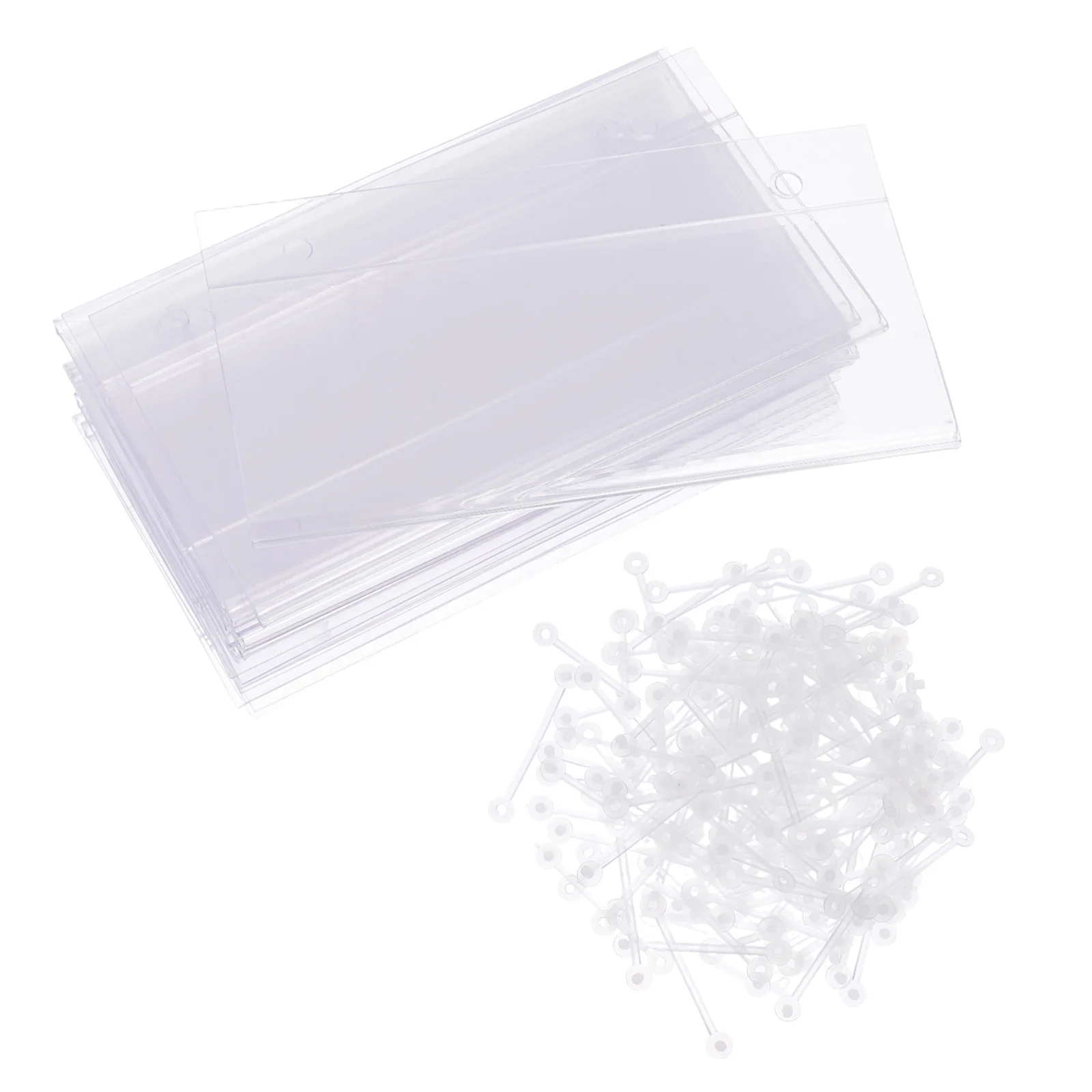 

100Pcs Wire Shelf Label Holders Clear Dual Hook Price Tag Clips for Retail Supermarket Sign Display Price Signs for Display