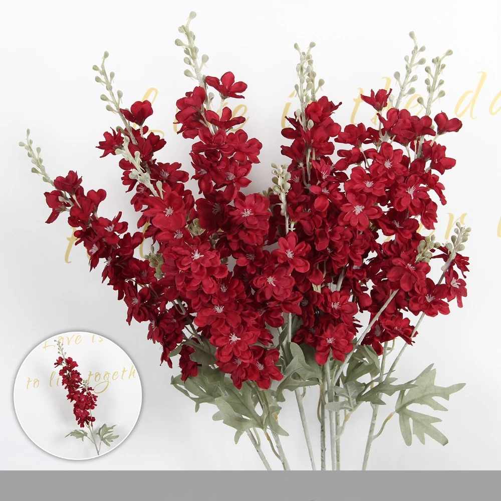 1/2 Stück Künstliche Rittersporn-Blumen mit Langem Stiel, Seidenblumenstrauß für Heimdekoration, Garten, Outdoor und Hochzeitsdekoration – Detail 10