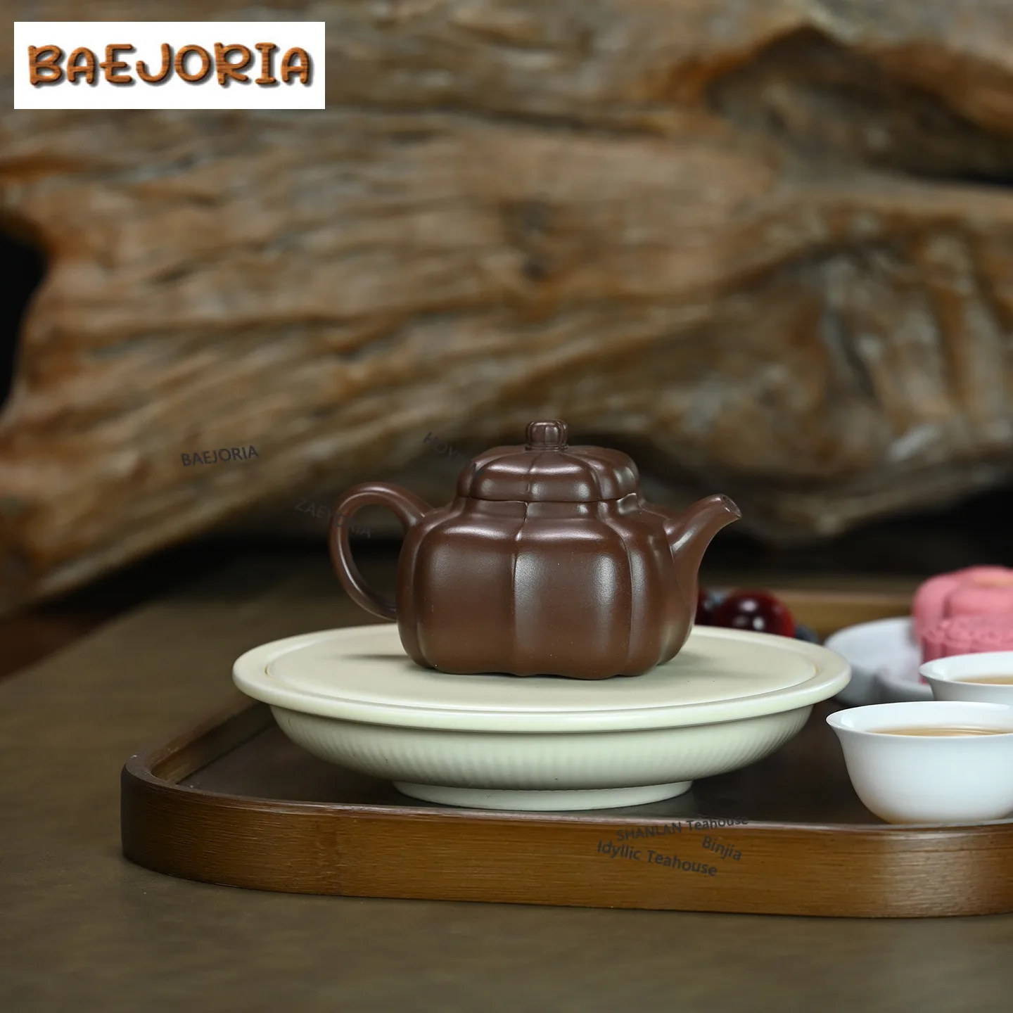 160ml Creative Yixing Purple Clay Teapots Handmade Square Ribs Pot Raw Ore Mud Kettle Chinese Zisha Tea Set Tableware Craft Gift