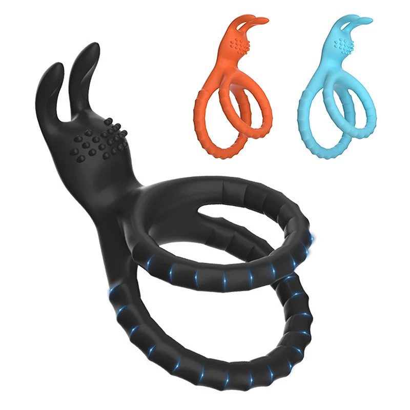 2 In 1 Silicone Penis Ring Clitoris Stimulator Cock Ring Ejaculation Delay Penisring Erection Massage Penis Ring For Men Couples