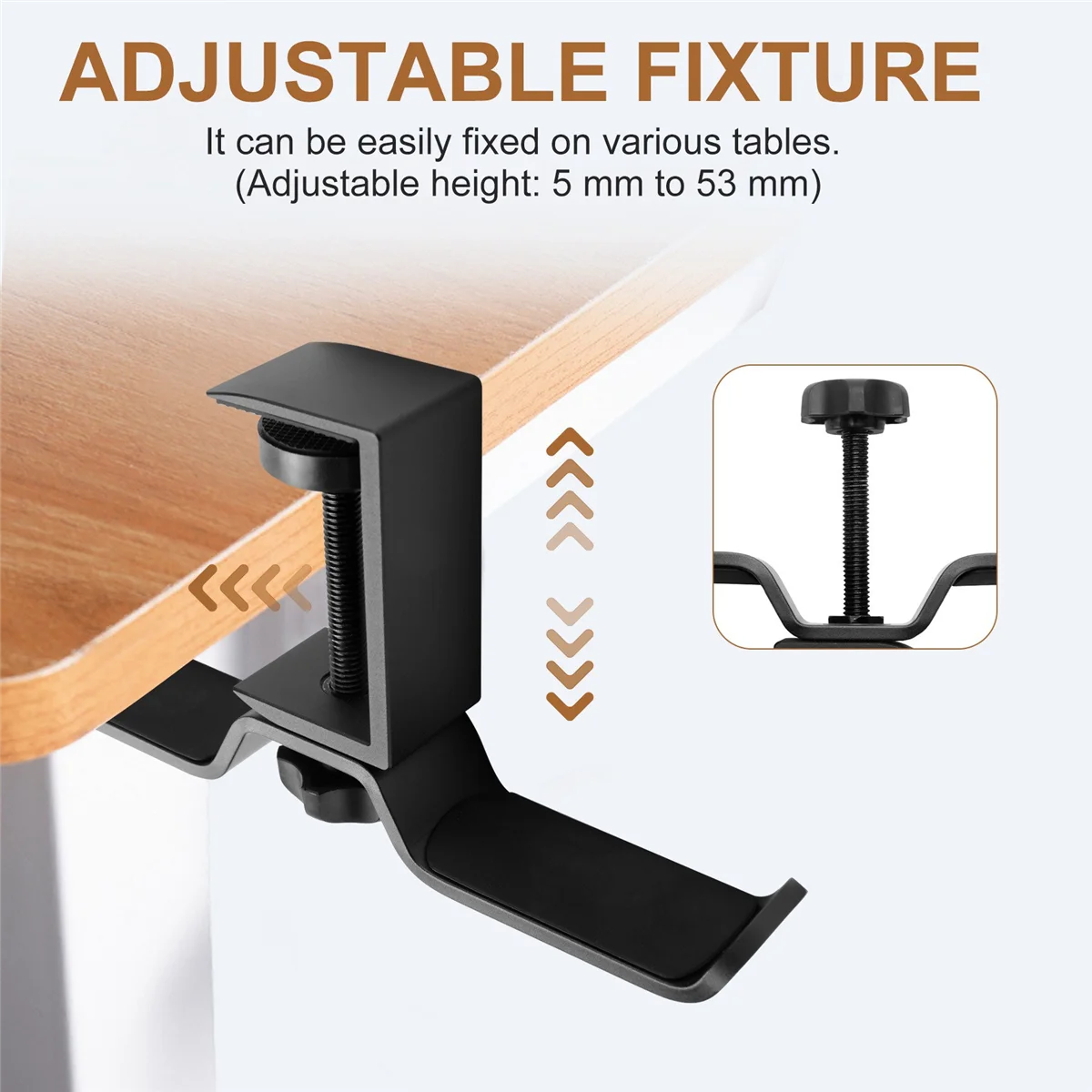 Dubbele Hoofdtelefoonstandaard Onder Bureau, Universele Pc Gaming Desk Hoofdtelefoonhanger, 360 Graden Draaiend, Oortelefoonhouder