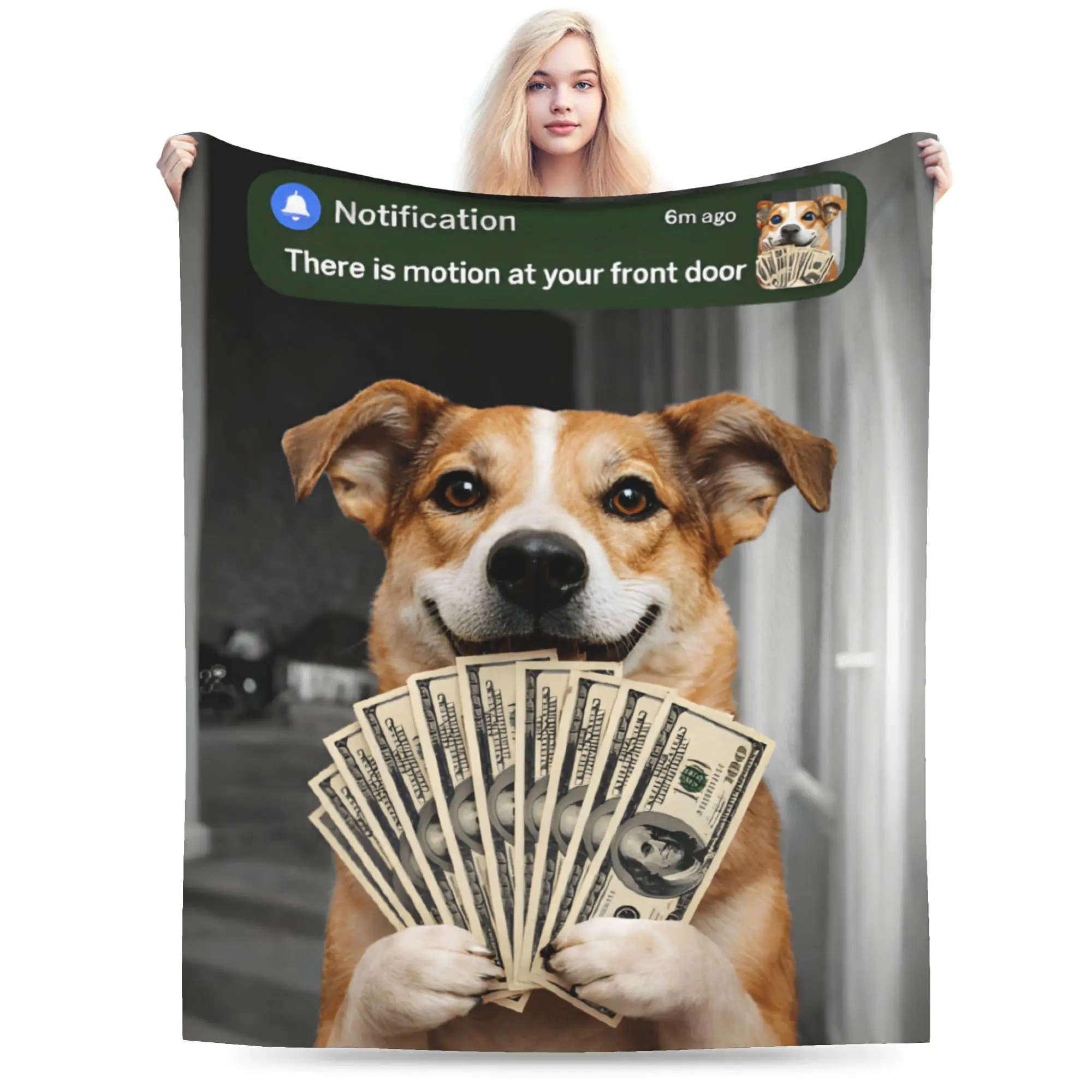 Funny Dog There is Motion at Your Front Door  Stuff Blankets Super Soft Velvet  Throw Blankets Comfortable Bedding Throws