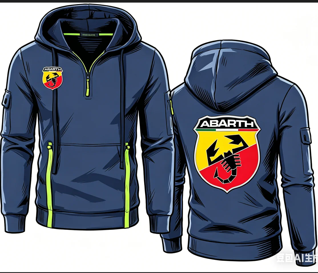Толстовки Abarth Scorpion Italy с полузастежкой-молнией и жаккардовым узором, DIY 131, Abarth 695, Abarth 595, куртки, свитеры, верхняя одежда, флис, уличная одежда