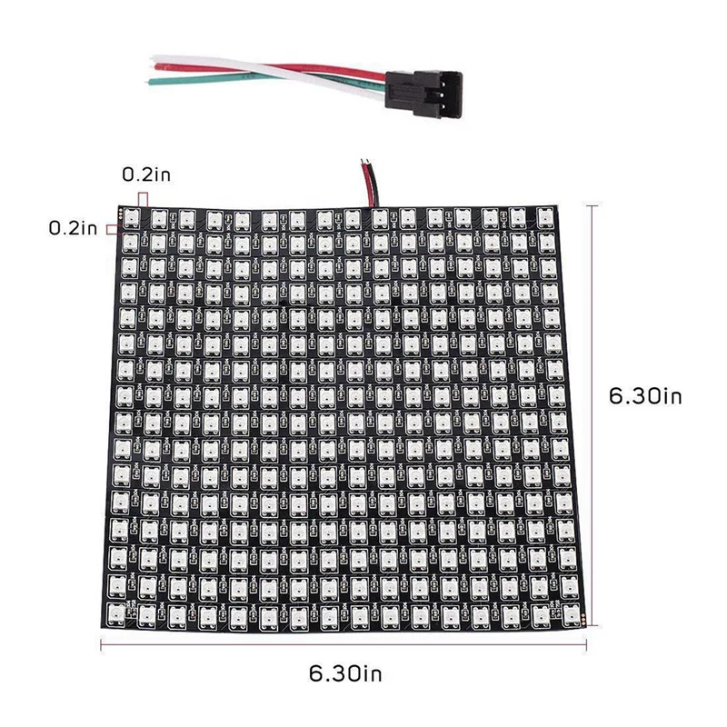 4X WS2812B LED RGB Flexible Pixel Panel 16X16 Individually Addressable Panel Light LED Module Matrix Screen