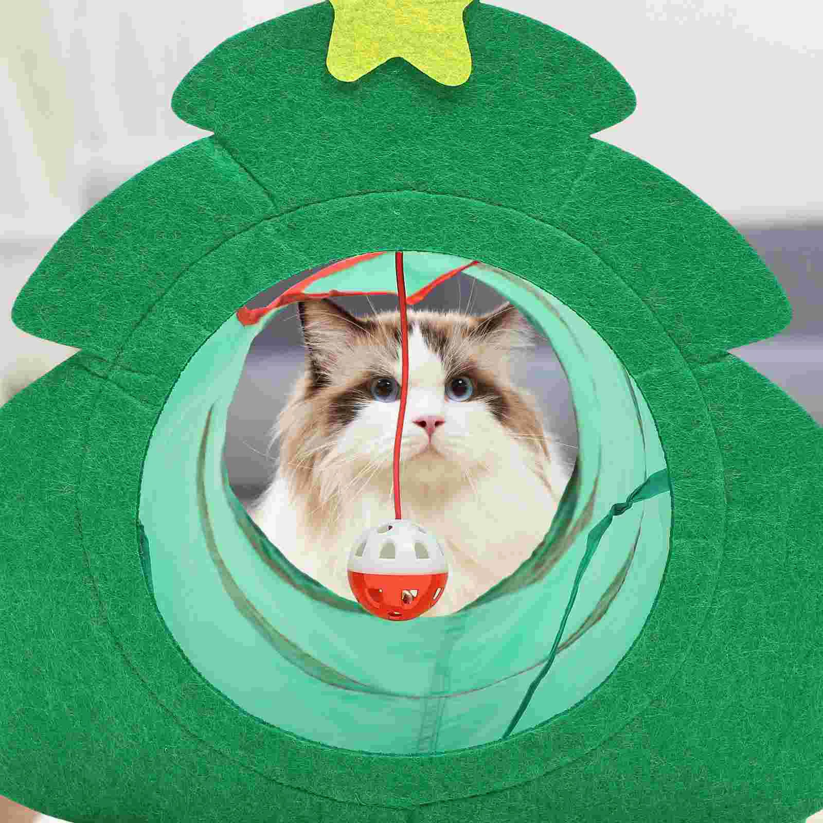 Cat Tunnel Pet Supplies Direct Foldable Channel Christmas Toys Rabbit Comfortable Cage Supply Polyester Relaxing