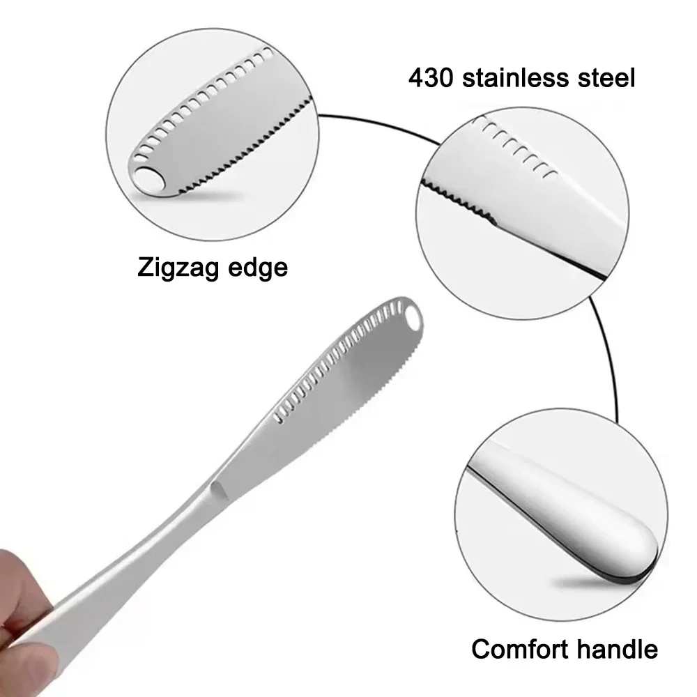 1PC Stainless Steel Butter Knife Tableware Cheese With Holes Spread Cream Knife Bread Jam Knife Cheese Cutter