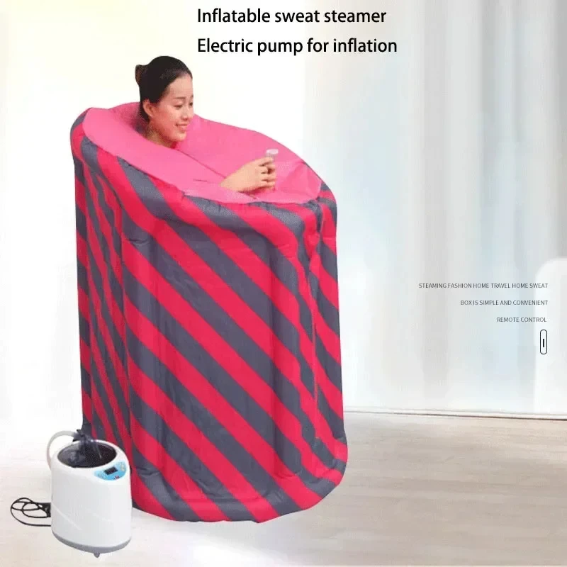 الشمال سبا غرف ساونا واحدة المنزل المحمولة نفخ التبخير دلو للطي دش الجسم عرق برميل باخرة المنزلية #3