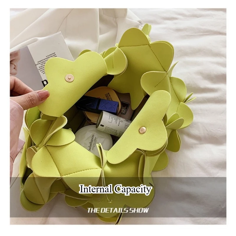 حقيبة صغيرة صيفية 2025 نظام موري الجديد أخت ناعمة حقيبة بتلات الزهور ثلاثية الأبعاد حقيبة كتف للإبط PU #4