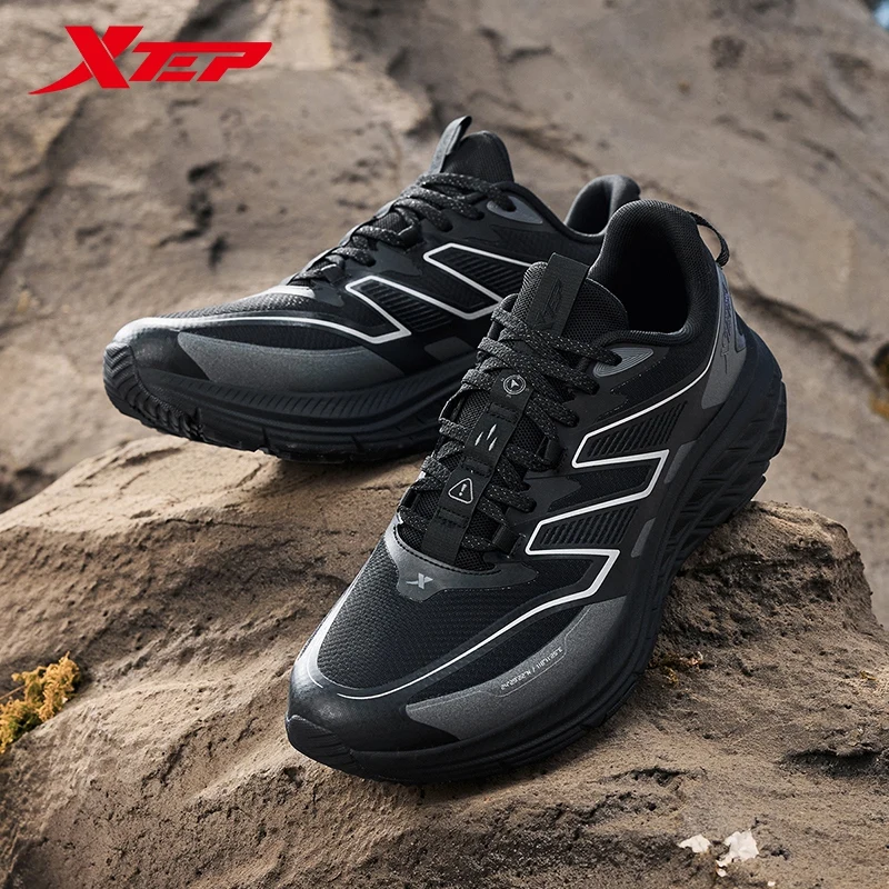 Xtep Wind Rain Outdoor Running Shoes For Men 2024 Winter Stability Water Repellent Sports Shoes Cushioning Sneakers 876419110001