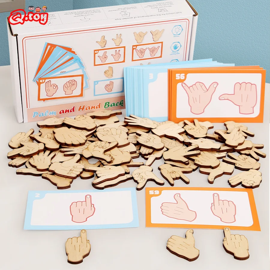 Juguetes de madera Montessori para niños, rompecabezas de gestos a juego, juegos de mesa educativos para niños, aprendizaje preescolar