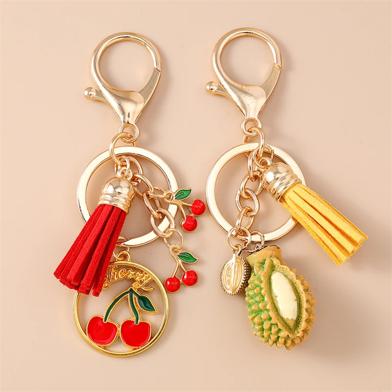 Modische Frucht-Kirsch-Schlüsselanhänger, Emaille-Herzanhänger, Schlüsselringe für Damen und Herren, Autoschlüssel, Handtaschen-Schlüsselanhänger, Accessoires, DIY-Geschenke – Detail 26