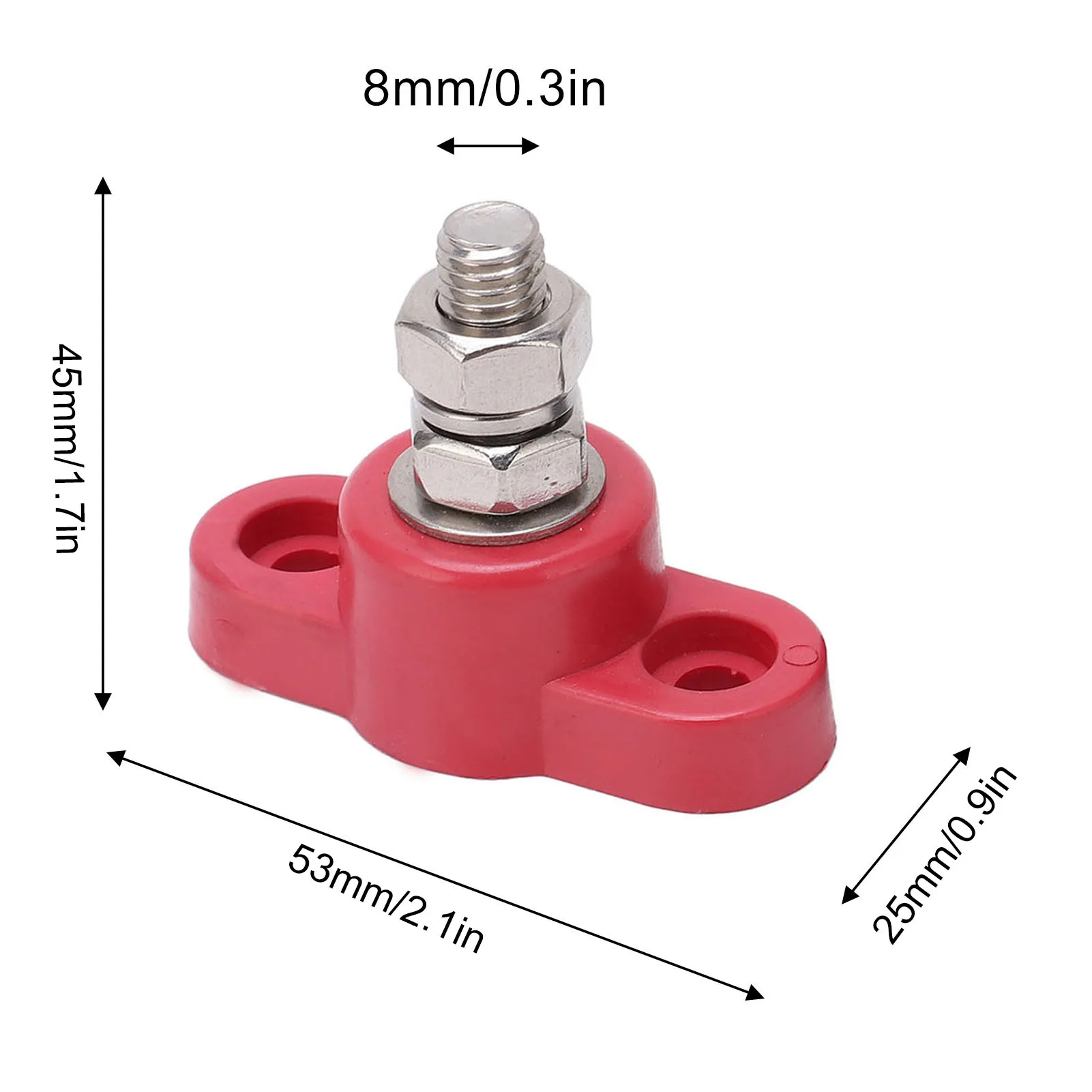 Bloco terminal de distribuição de energia, 4 unidades, blocos terminais de bateria 12v 24v seguro vermelho preto power stud bloco de junção de bateria post