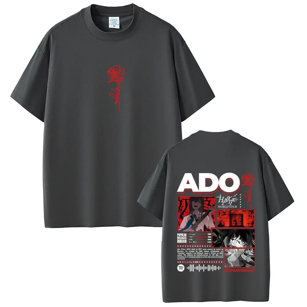 Ado Hibana World Tour T-shirt Men Women Fashion Pop Music T Shirts Unisex Y2k Japanese Style Streetwear Male Casual Tshirt