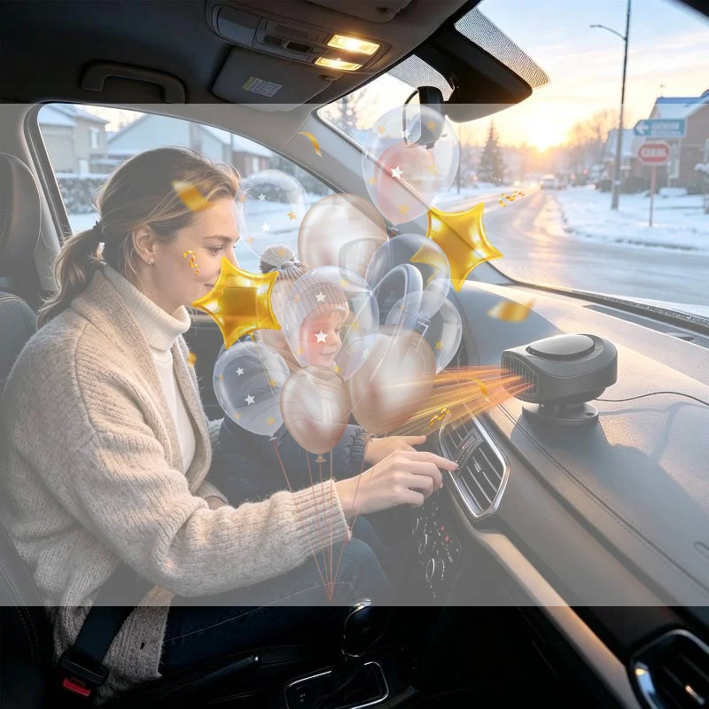 12V Car Fast Heating Heater Plug Play Windshield Defroster Demister for Winter Family Drive Use