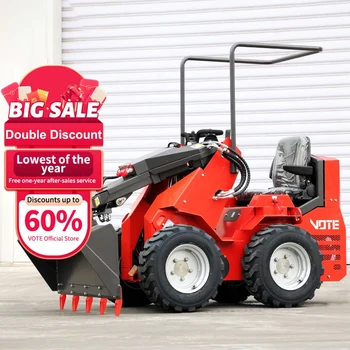 Mini Skid Steer Loader Epa เครื่องยนต์ล้อถังหนึ่งปีบริการหลังการขาย Multi-Functional Skid Steer Loader ที่กําหนดเอง