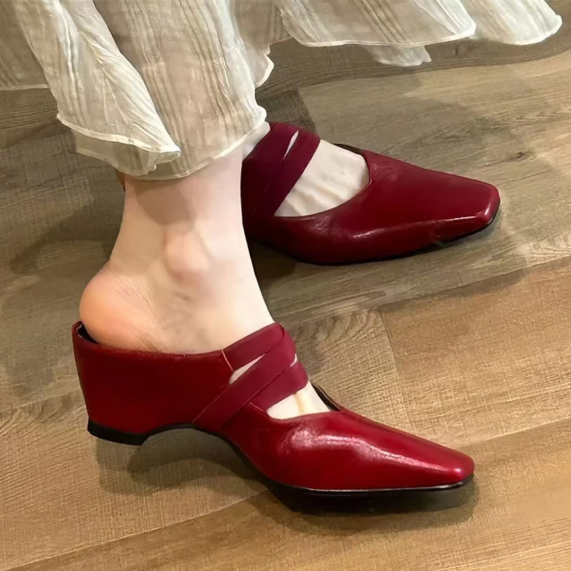 

Women Wedges Slippers High Heels Mules Shoes 2026 Summer Beach Dress Sandals Designer Elegant Slingback Slides New Flip Flops