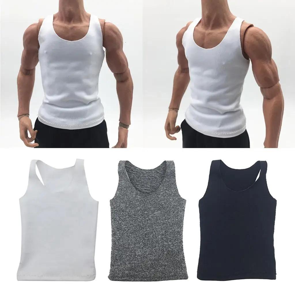 

1/6 Man Cloth Top Vest T-Shirts Sleeveless for 12 inch , Phicen, Kumik