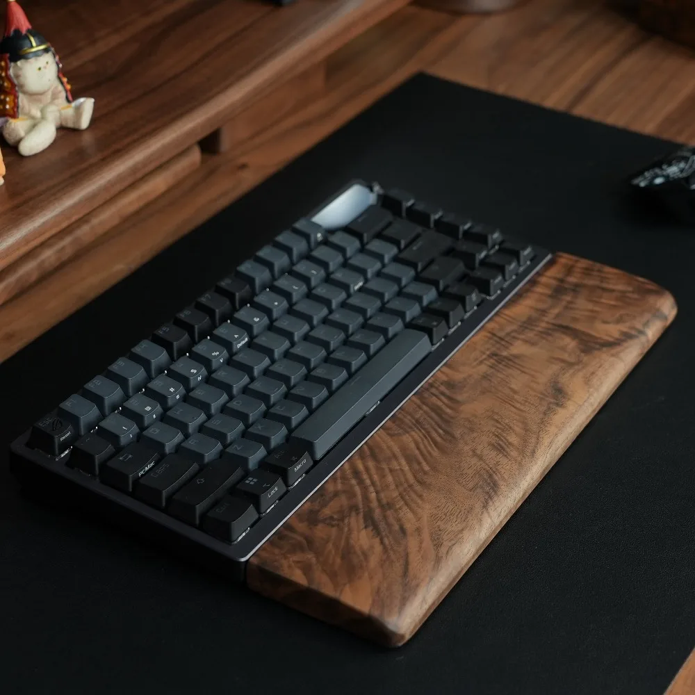 Solid North American Black Walnut Keyboard Wrist Rest  Wooden Palm Rest Custom Mechanical Keyboard Hand Rest Mouse Pad Support