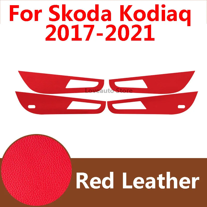 For Skoda Kodiaq 2021 2020 2019 Car Door Anti Kick Protector Pad Leather Door Plank Mat Cover Sticker Accessories 2018 2017