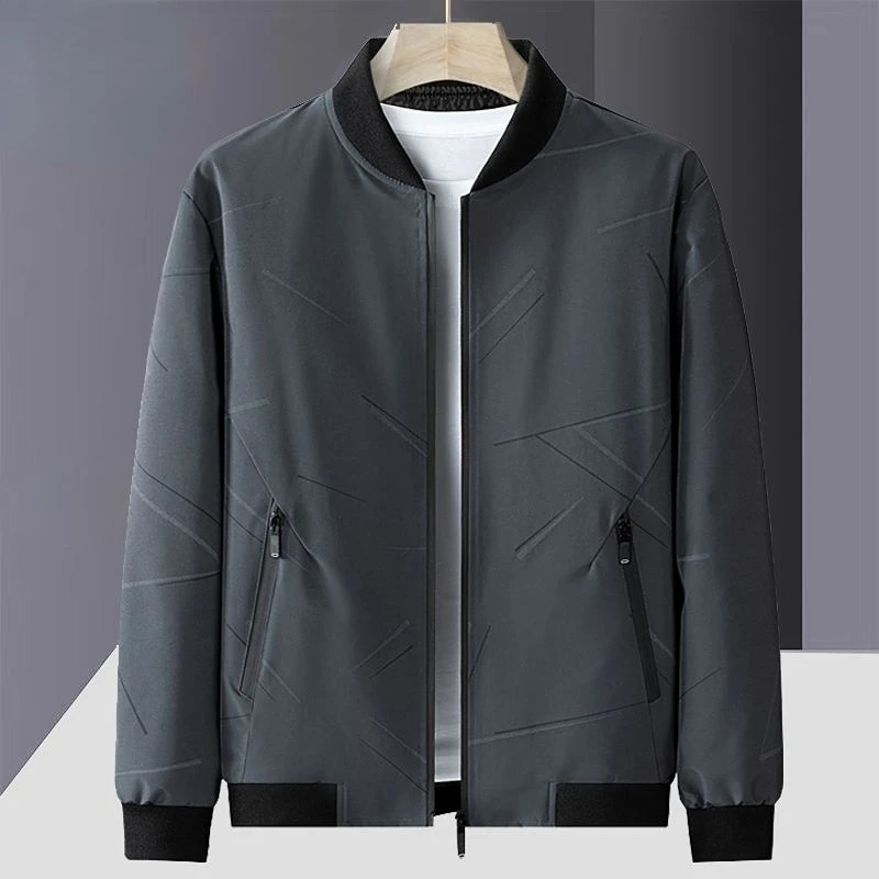 

2023 Jacket Men Windbreaker Jaket Zipper Tops Male Loose Outwear Baseball Collar Korean Spring and Autumn Clothes Coats M38