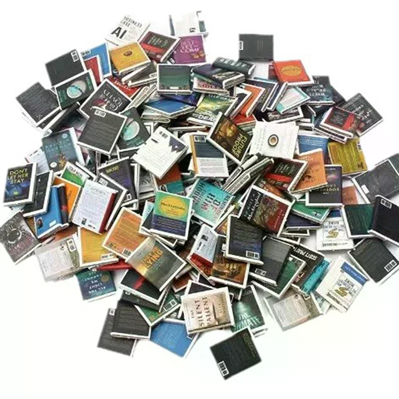 50 قطعة دمية مصغرة الكتب الصغيرة نموذج اكسسوارات الأثاث متعة مكتبة كتاب الرجل الصغير