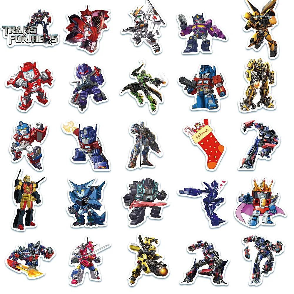 50pcs autobot Transformers – Az alakváltók matricák Motorbicikli autó Gördeszka Notebook Poggyász Bicaj Vízhatlan esőköpény matrica decals számára gyerekeknek toys